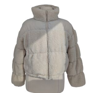 00682 NEW H&M Boucle Bear Puffer Coat Cream size XL winter streetwear gorpcore
